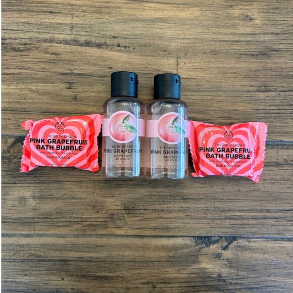 The Body Shop Pink Grapefruit Shower Gel and Bath Bubble x2 - Picture 1 of 4